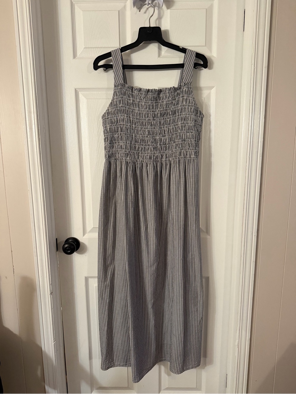 Everlane Gray Striped Maxi Dress